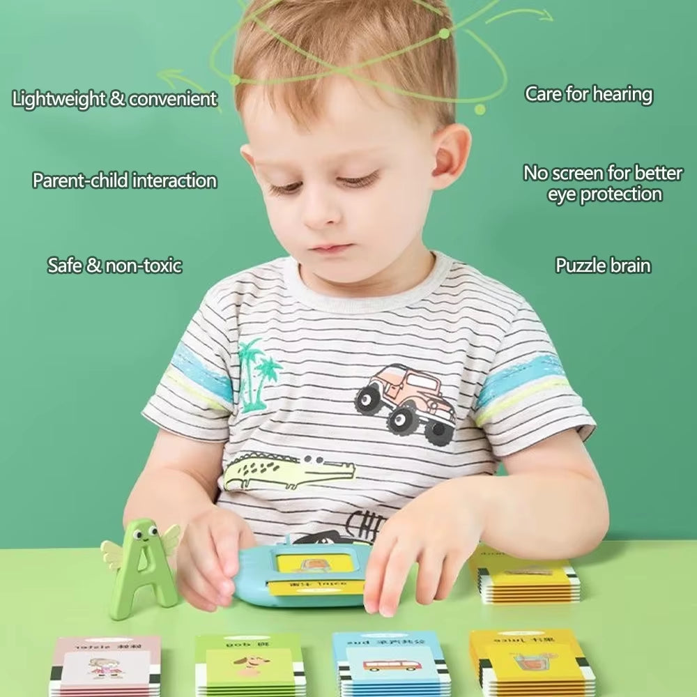 Talking Flash Card Learning Toy, Electronic Audio Book Machine for  Preschool Kids (English)